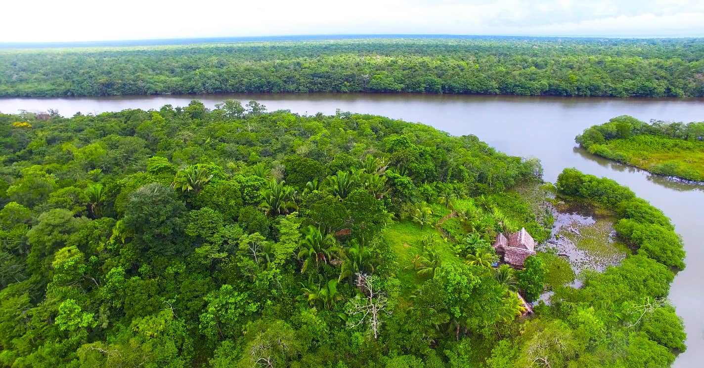 A river and its delta in the Guatemala Caribbean Coast project.